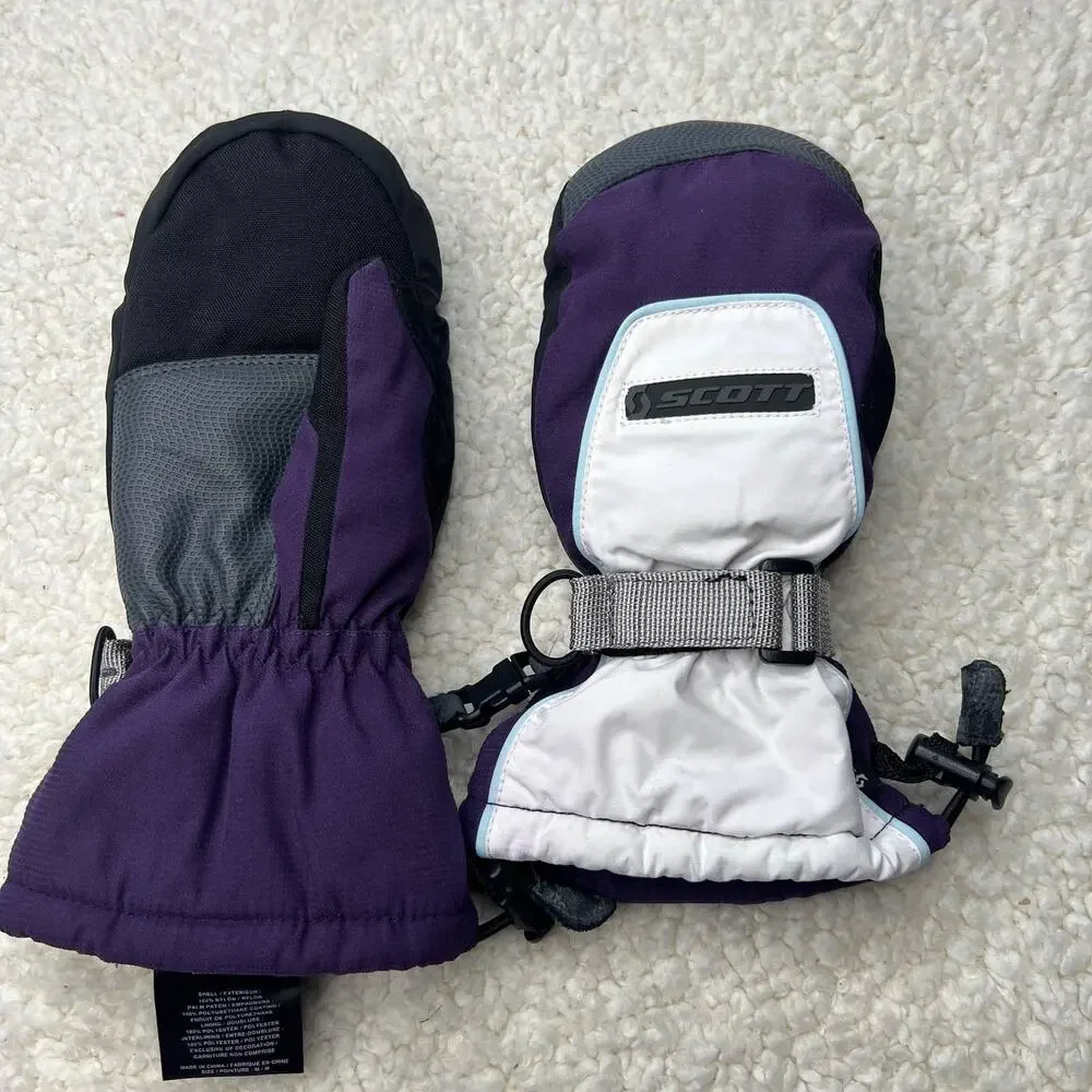 Scott Purple White Ski Gloves Medium 5.5